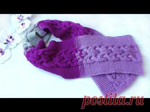 Шарфы спицами с косами. Схемы и мастер-классы