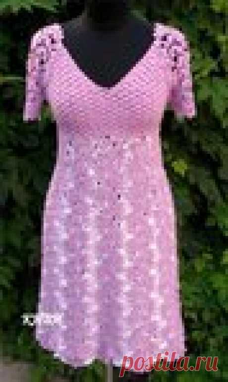 красивые платья крючком c осинки