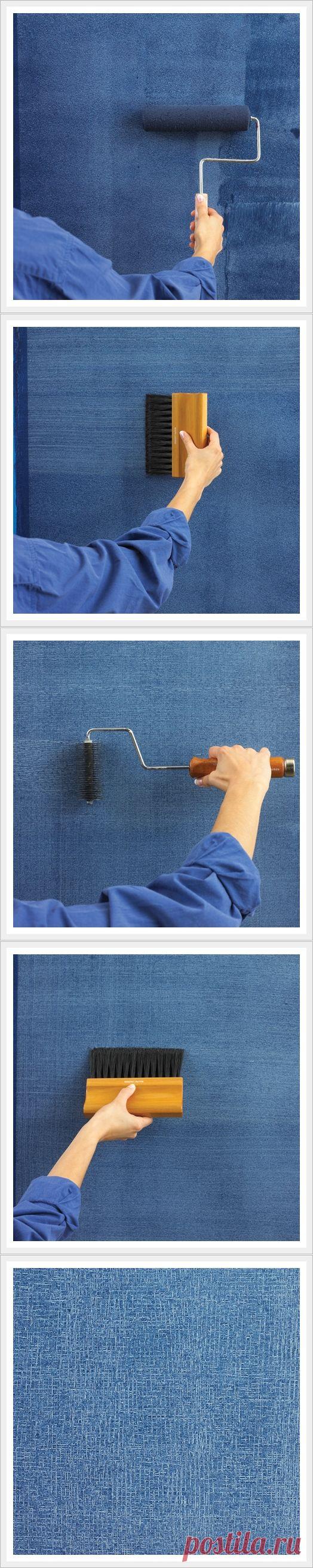 Джинсовая текстура на стенах.