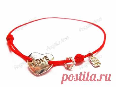 Веревочный браслет &quot;Любовь в сердце&quot; от Amorem