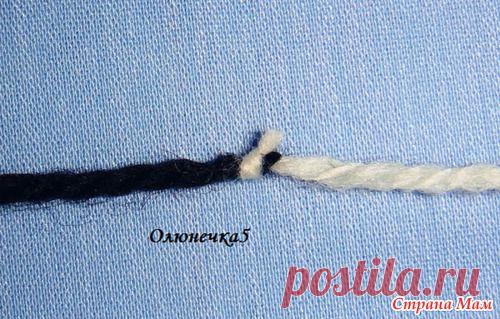МК по связыванию кончиков нитки пряжи (промышленный узелок)
