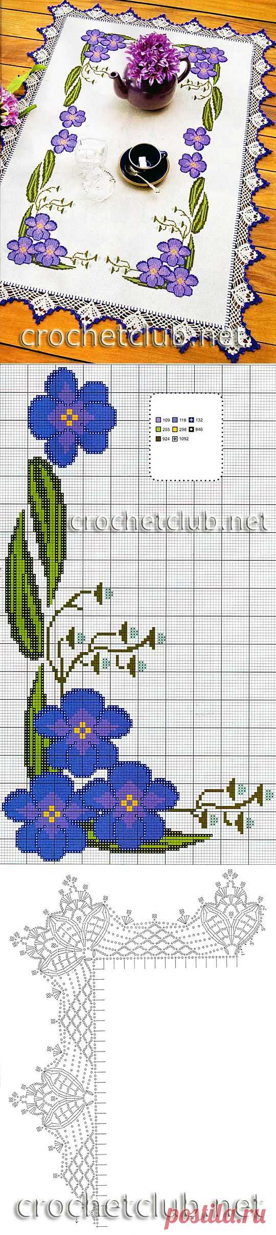 Скатерть с фиалками - Блог для женщин