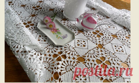 Красивые скатерти крючком: схемы, описания