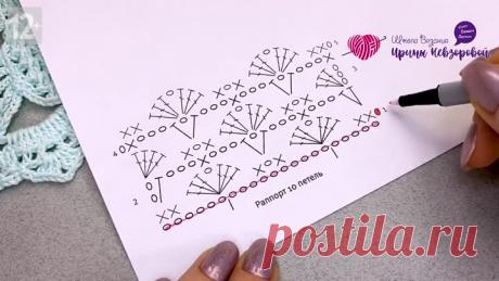 Узор ракушка крючком. Простой летний узор | Школа вязания Ирины Невзоровой | Дзен