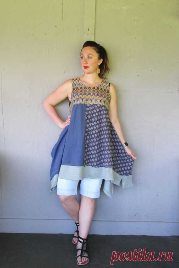 upcycled summer dress Lagenlook refashioned by lillienoradrygoods