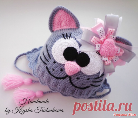 Шапка &quot;Кошка&quot; описание + МК ушек!