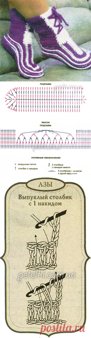 Носочки-сапожки крючком. Описание вязания