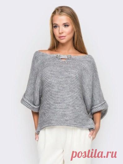 ПРОСТОЙ, НО СТИЛЬНЫЙ СЕРЫЙ ПУЛОВЕР К ВЕСНЕ