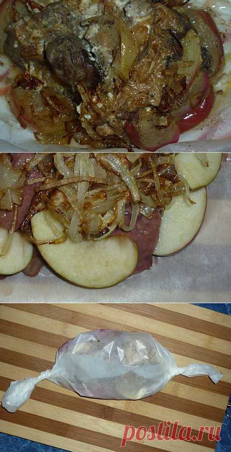 Куриная печень с яблоками