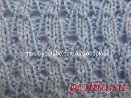 Красивый ажурный узор. Вязание спицами. Knitting(Hobby).