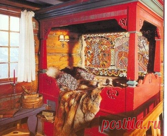 Старинный антикварный интерьер Скандинавии.