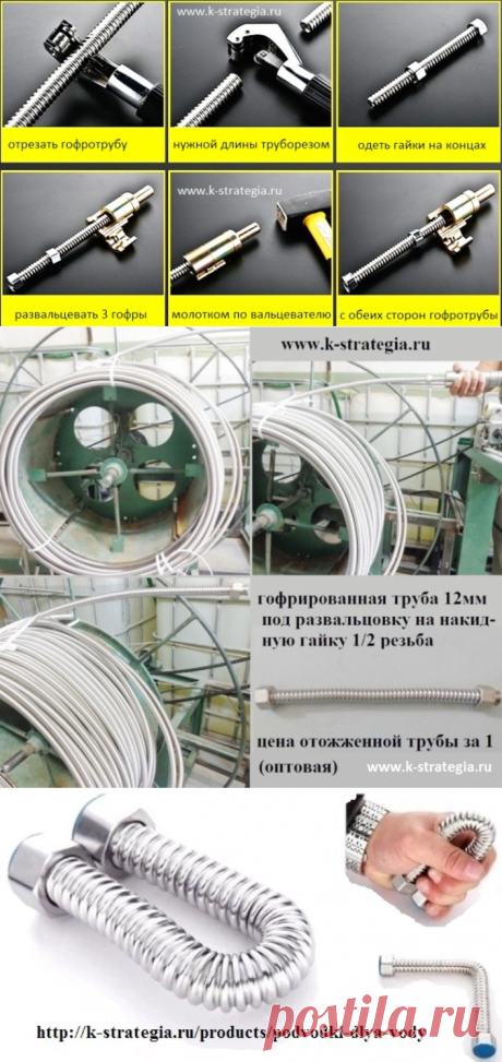 Производство гофрированных нержавеющих трубы 12 мм, 18 мм, 20 мм под развальцовку, вальцовка нержавеющих труб гофрированных