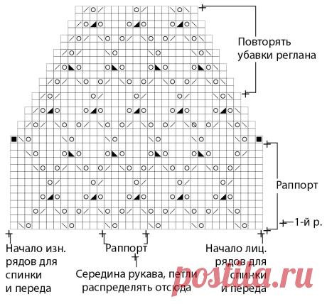 Удлиненный джемпер с ажурным узором из ромбов - схема вязания спицами. Вяжем Джемперы на Verena.ru