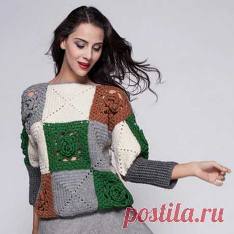 Весёлый квадрат: 14 моделей с цветными мотивами крючком | Вязание с Paradosik_Handmade | Дзен