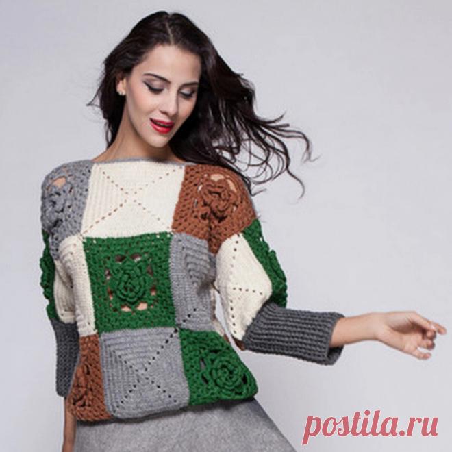 Весёлый квадрат: 14 моделей с цветными мотивами крючком | Вязание с Paradosik_Handmade | Дзен