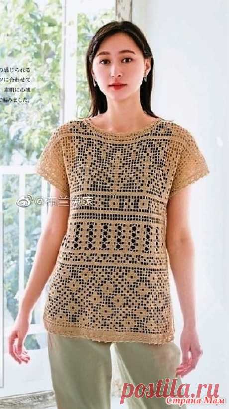 Топ и туника узорами в филейной технике. - ВЯЗАНАЯ МОДА+ ДЛЯ НЕМОДЕЛЬНЫХ ДАМ - Страна Мам