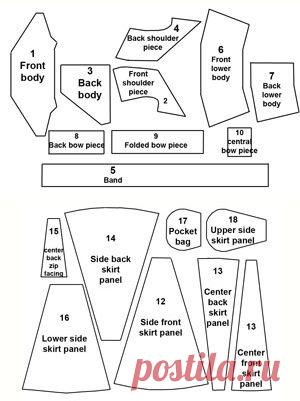 Выкройка английского винтажного платья 1953 года