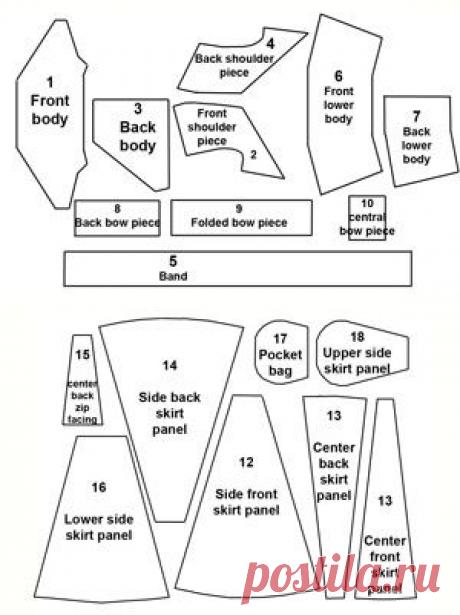 Выкройка английского винтажного платья 1953 года
