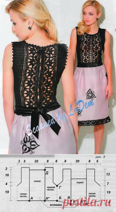 Комбинируем вязание с тканью + схемы + описание