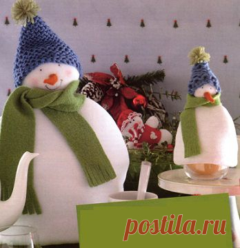 Грелка на чайник Cнеговик своими руками