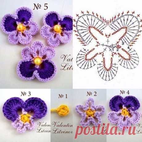 Цветочные узоры крючком: схемы и идеи