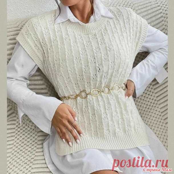 Ажурная безрукавка спицами. Схема узора. / Страна Мам