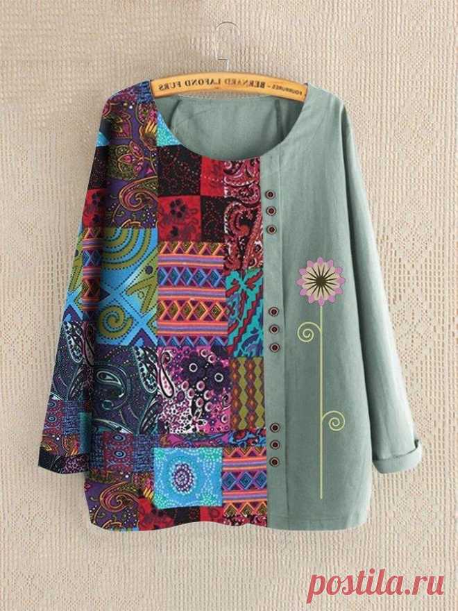 Langarm Geknöpft Urlaub Normal Shirts & Blusen&Shirts – glamtome
