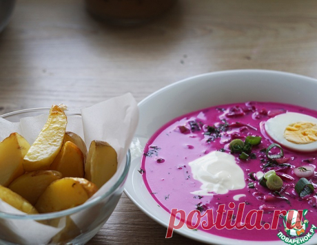 Холодник на кефире с печеным картофелем – кулинарный рецепт
