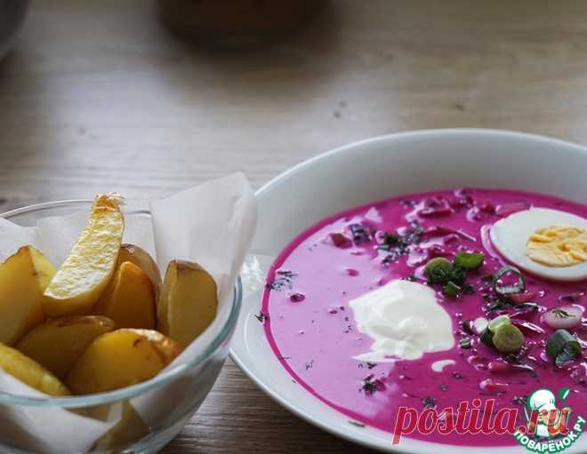 Холодник на кефире с печеным картофелем – кулинарный рецепт