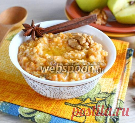 Пшённая каша с яблоком, тыквой и корицей