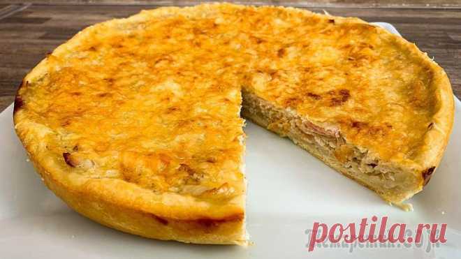 Луковый пирог с беконом