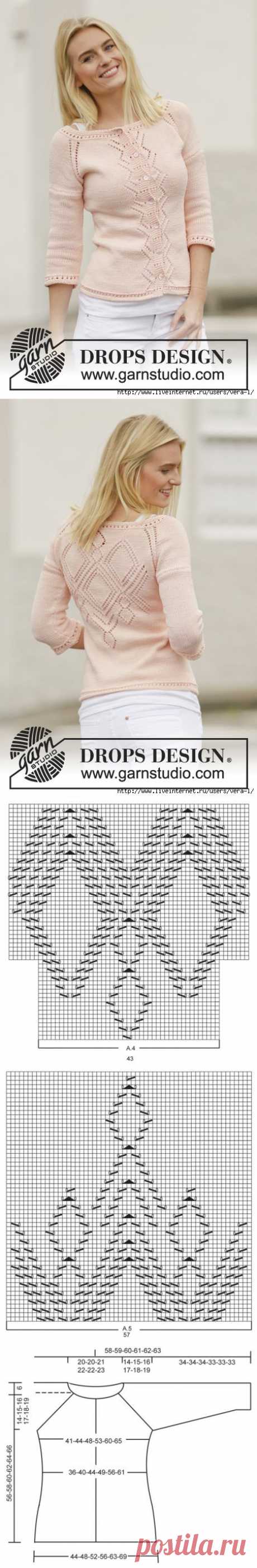 Жакет реглан спицами с укороченными рукавами