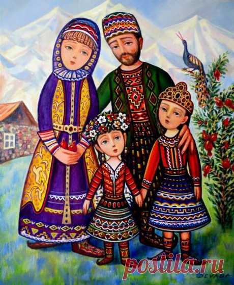 ԵՐՋԱՆԻԿ ԸՆՏԱՆԻՔ/Счастливая семья

СЕВАДА ГРИГОРЯН:ЧТО МОЖЕТ БЫТЬ СЕМЬИ ДОРОЖЕ?
Sevada Grigoryan,Happy Family (Arm.Երջանիկ ընտանիք),2013

Картины Севада Григоряна наполнены уютом и теплотой.Мягкие цвета, плавность форм–все это погружает в безмятежность,позволяет притронуться к внутренней тишине,а оттуда растечься в этнические мотивы армянской самобытности.Основные темы картин художника–семья,отношения, дети.Все те моменты,которые наиболее ценны и значимы для представителей армянского этноса.