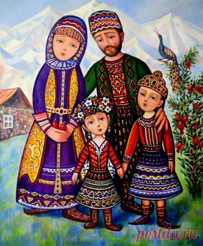 ԵՐՋԱՆԻԿ ԸՆՏԱՆԻՔ/Счастливая семья

СЕВАДА ГРИГОРЯН:ЧТО МОЖЕТ БЫТЬ СЕМЬИ ДОРОЖЕ?
Sevada Grigoryan,Happy Family (Arm.Երջանիկ ընտանիք),2013

Картины Севада Григоряна наполнены уютом и теплотой.Мягкие цвета, плавность форм–все это погружает в безмятежность,позволяет притронуться к внутренней тишине,а оттуда растечься в этнические мотивы армянской самобытности.Основные темы картин художника–семья,отношения, дети.Все те моменты,которые наиболее ценны и значимы для представителей армянского этноса.