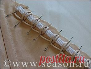 Воздушные петли из корсажного шнура на регилине