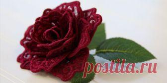 Вышиваем розу 3D. МК