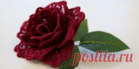 Вышиваем розу 3D. МК