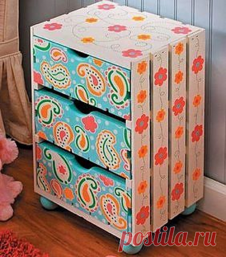 Decoração e reciclagem: gaveteiro de caixa de frutas | Flickr - Photo Sharing!