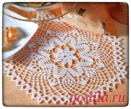Crochet Heklanje: Šema 8 - Manja bijela salveta