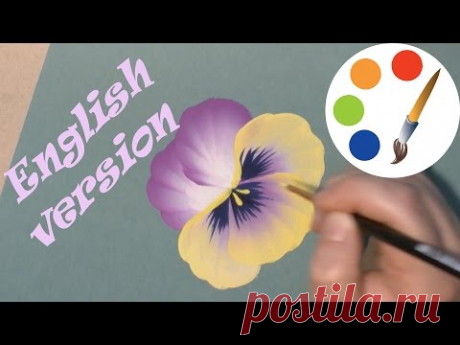 One stroke, Paint pansies, Como Dibujar Flores, Анютины глазки двойным мазком, irishkalia