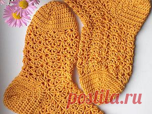 Вяжем ажурные носочки крючком - Ярмарка Мастеров - ручная работа, handmade