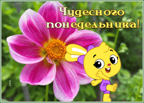 Открытка хорошего понедельника с танцующим зайкой