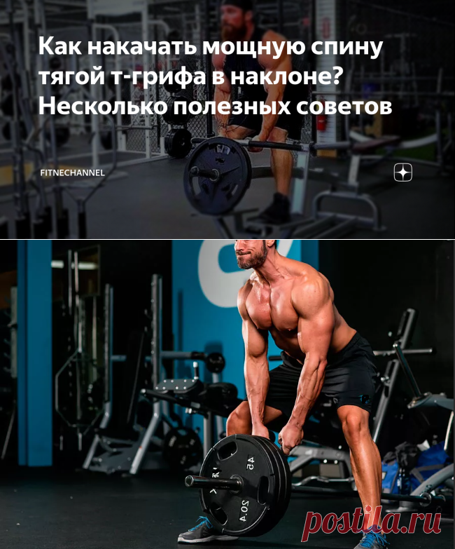 Как накачать мощную спину тягой т-грифа в наклоне? Несколько полезных советов | fitnechannel | Яндекс Дзен