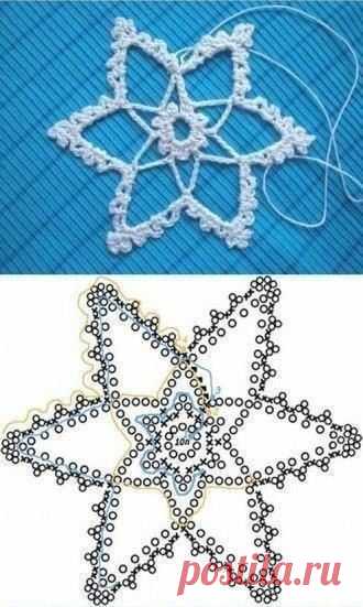 Вязаные снежинки