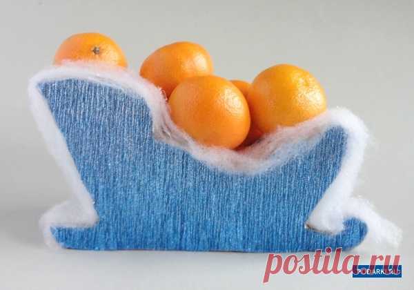 Сани Деда Мороза из бумаги