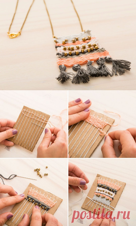 Learn How to Make a Woven Necklace Using a DIY Loom | Notey