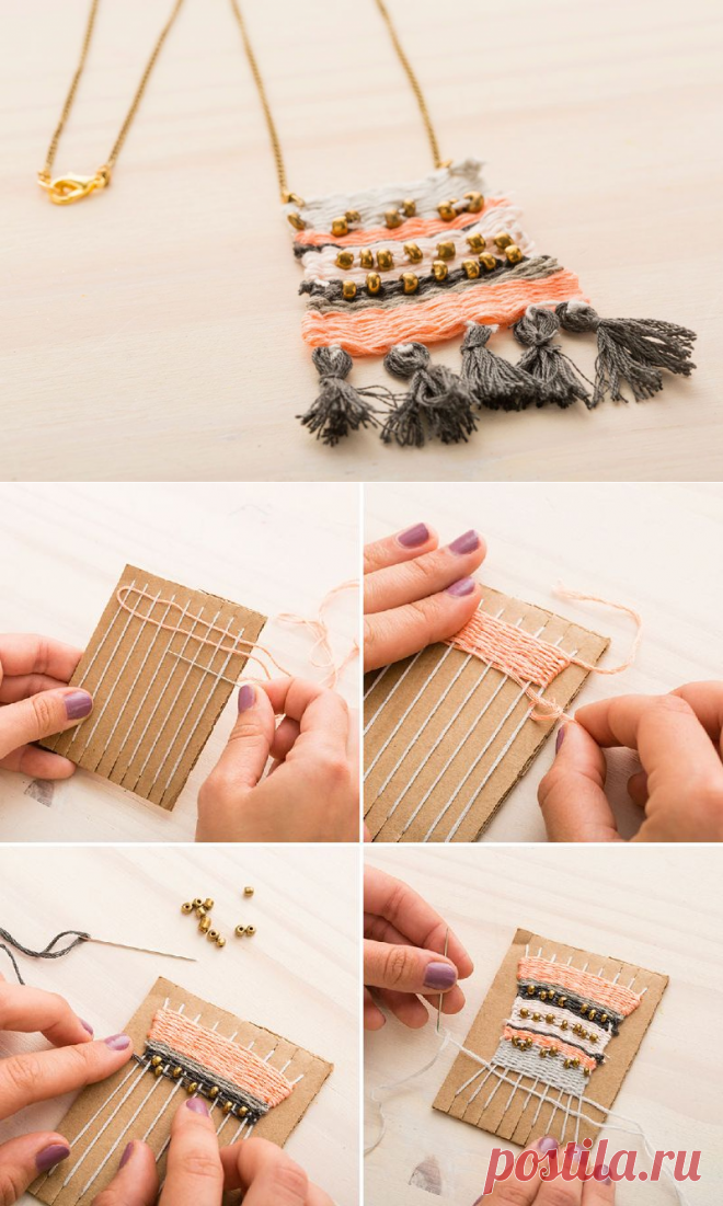 Learn How to Make a Woven Necklace Using a DIY Loom | Notey