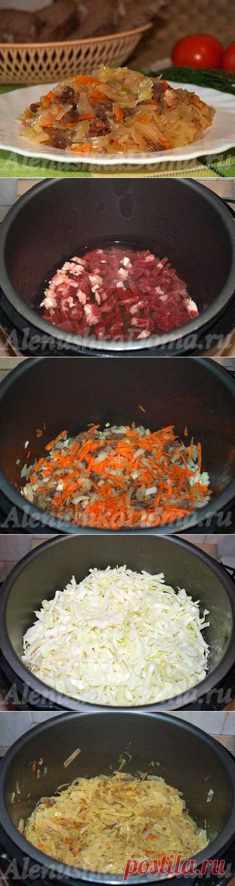 Тушеная капуста с мясом в мультиварке
