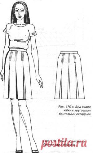 Юбка с круговыми бантовыми складами