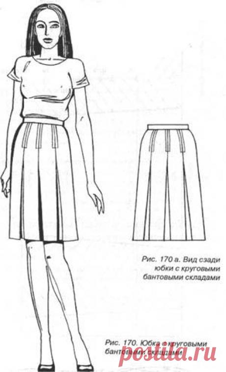 Юбка с круговыми бантовыми складами